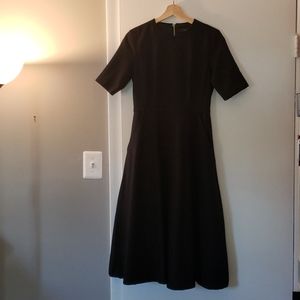 Fit and flare black midi dress